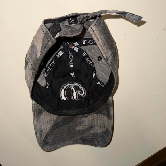 Vintage LA Dodgers Logo New Era Grey camo adjustable size dad hat cap 9Twenty - Picture 3 of 5